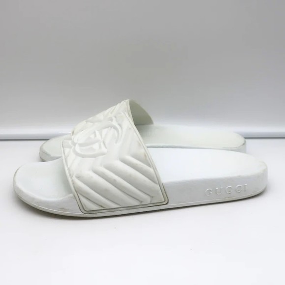 Gucci GG Matelasse Rubber Slide Sandals White Size 36 - Picture 6 of 10